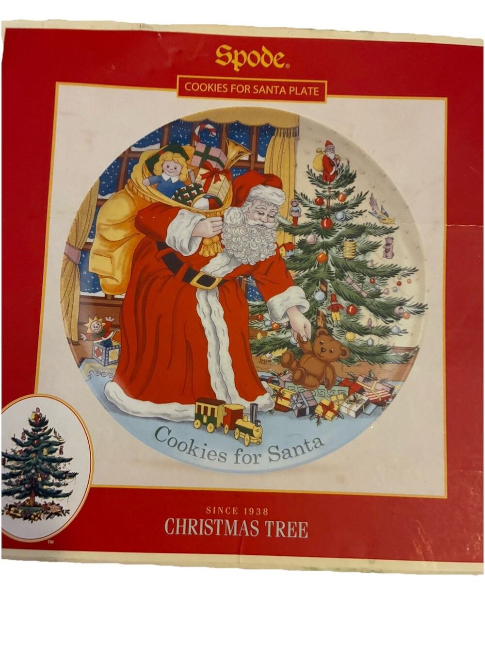 SPODE CHRISTMAS TREE COOKIES FOR SANTA PLATE Vintage 90s Y2K Granny Cute Retro